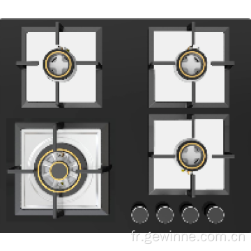 Cuisinière à gaz électrique à 4 brûleurs en cuivre